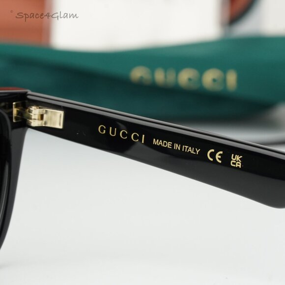 BRAND NEW Gucci GG1539S 001 Black Grey Unisex Rectangle Sunglasses GG 1539S - Picture 7 of 10